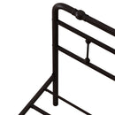 Queen Size Metal Platform Bed Frame with Victorian Style Wrought Iron-Art Headboard/Footboard