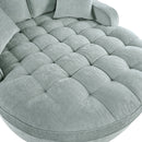 Modern Chaise Lounge Upholstered Sofa Couch With Tufted Seat And Detachable Pillows For Living Room