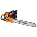 62Cc Gas Powered Chainsaw 22" 2 Cycle Petrol Handheld Chain Saw Epa Compliant For Wood Cutting Aluminium - Orange