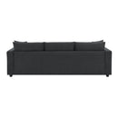 Modern Sectional Sofa With Throw Pillows, Cloud L Shaped Couch Set With Wide 4 Seat Comfy Couch Set With Movable Ottoman