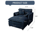 Oversized Chair With Movable Ottoman, Soft Upholstered Lounge Chair