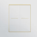 Double Sliding Shower Door, Semi-Frameless Bypass Bathroom Sliding Door With 1/4" (6 Mm) Tempered Glass For Walk-In Shower