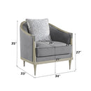 Fernando - Chair With Pillow - Gray Chenille & Champagne
