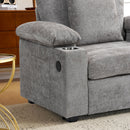 Modern Oversized Chair With Ottoman, Cupholders And USB Charging Ports