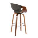 Curvini Mid - Century Modern Fixed Height Barstool With Swivel (Set of 2)