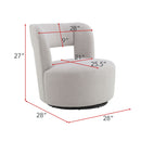 Swivel Comfy Round Barrel Chair With Soft Teddy Fabric For Living Room