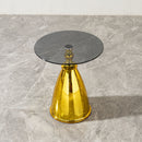 Modern Living Room Coffee Table With Tempered Glass Carbon Steel - Gold