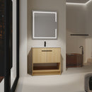 Modern Bathroom Vanity With Ceramic Sink, Freestanding Cabinet, Soft Closing Doors
