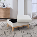 Upholstered Storage Ottoman With Reversible Lid Coffee Table, Foot Stool
