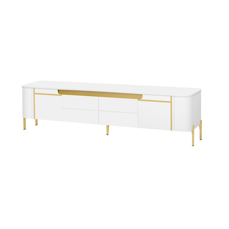 TV Stand For TVs Up To 80" With 4 Drawers And 2 Spacious Cabinets