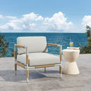 Oriana - Aluminum Outdoor Patio Armchair With Thick Cushions - Light Gray