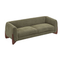 Contemporary Boucle Sherpa Sofa With Birch Wood Legs