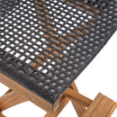 Outdoor Folding Acacia Wood Barstools With Rattan Backrest And Seat