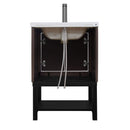 Modern Freestanding Bathroom Vanity With Ceramic Sink, Hot And Cold Faucet, Storage Cabinet & Open Shelf