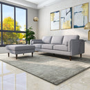 Amber - Square Upholstered Ottoman Linen