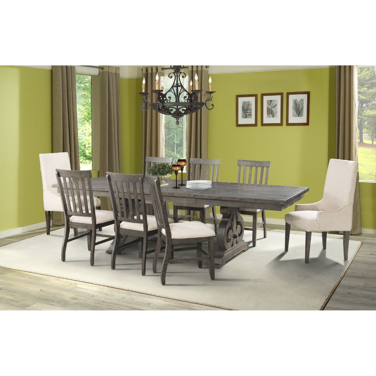 Stone Dining Set in Dark Gray by Elements International, view 2