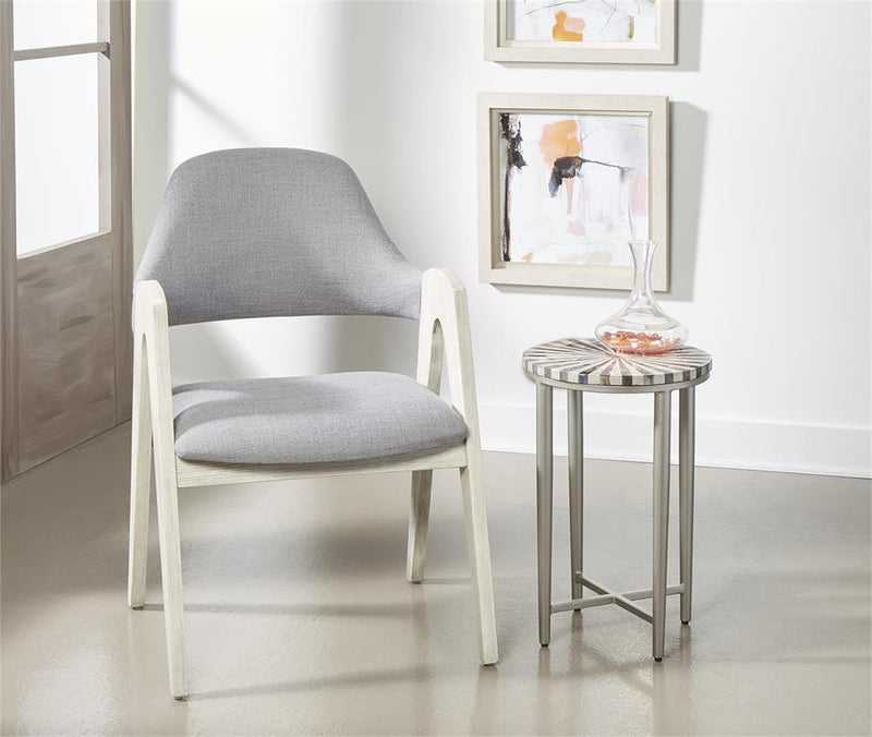 Torrin Pinwheel Design Bone Inlay Topped Accent Table