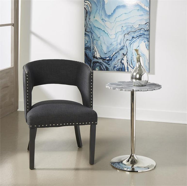 Lacey Grey and White Marble Topped Accent Table
