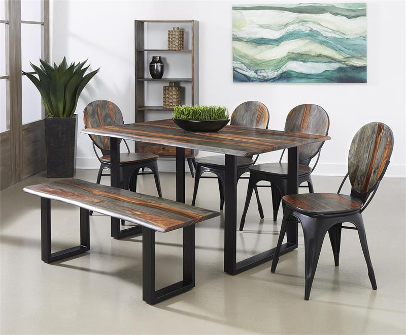 Sierra II Dining Table with U shaped metal legs