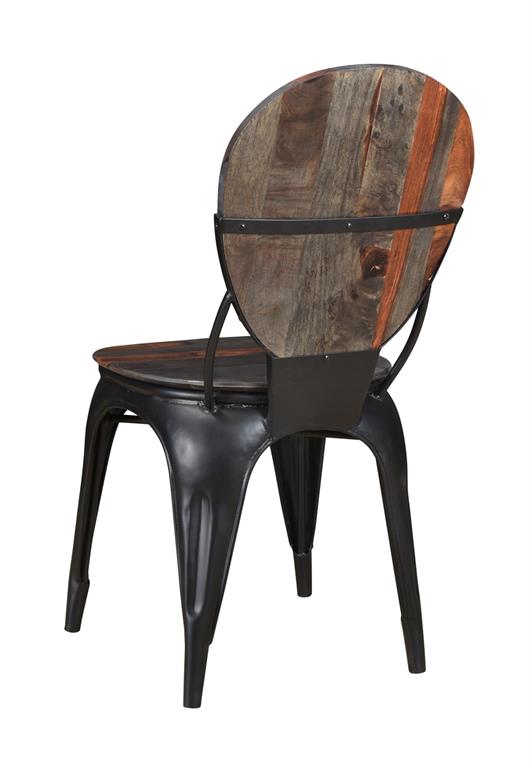 Set of 2 Sheesham and Metal Dining Chairs