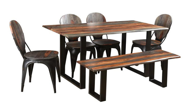 Set of 2 Sheesham and Metal Dining Chairs