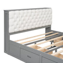 Platform Bed With Storage Headboard, Shoe Rack And 4 Drawers