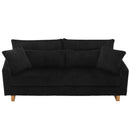 Modern Corduroy Loveseat Sofa With 4 Pillows