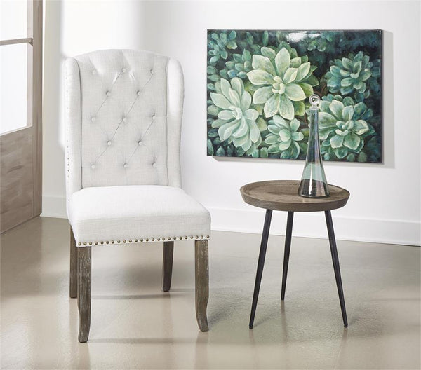 Saul Solid Mango Wood Accent Side Table