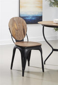 Set of 2 Sheesham and Metal Dining Chairs