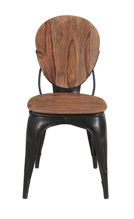 Set of 2 Sheesham and Metal Dining Chairs
