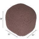 Semi Rounded Pouf, Cable Knitted, Perfect Seating