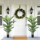 Simulate Plastic Flower Boxes With Leaves For Outdoor Home Decor (Set of 2) - Green