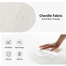 Modern Loveseat Sofa 2 Seater Plush Chenille Fabric Couch With High Density Foam Cushions - Ivory White