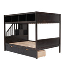 Bunk Bed With Shelfs, Storage Staircase And 2 Drawers