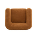 Modern Upholstered Boucle Arm Chair With Tuxedo Design And Triangular Legs