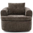 Modern Swivel Barrel Chair With Dual-Layer Cushion