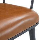 Industrial Inspired Upholstered Dining Chair Set With Metal Legs (Set of 2) - Brown