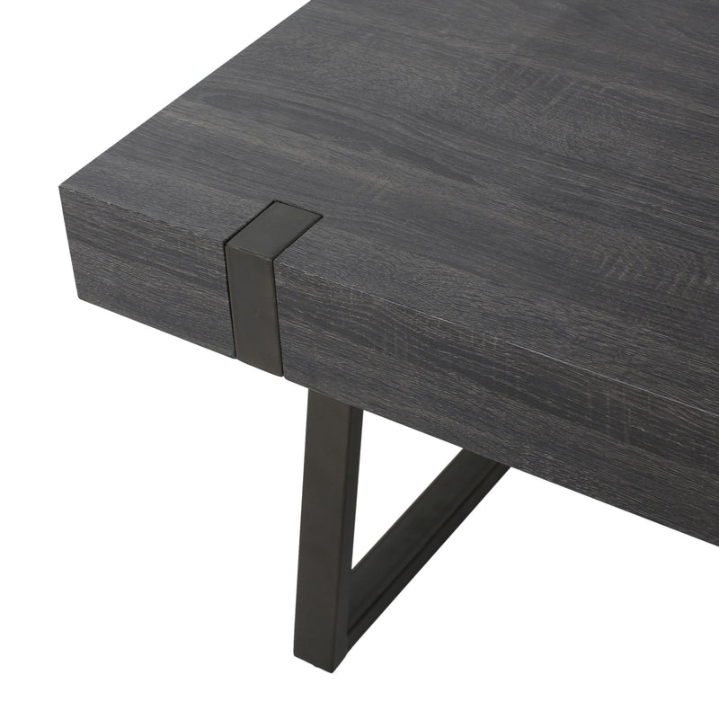 Abitha - Coffee Table With Industrial Powder Coated Metal Legs