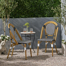 Outdoor Rattan And Aluminum French Bistro Chair Set