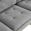 L Shaped Convertible Sectional Sofa 4 Seat Tufted Couch Set With Two Tone Adjust Legs Cloud Movable Ottoman