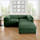 Contemporary Elegant White Chenille Sofa With Storage And Ottoman