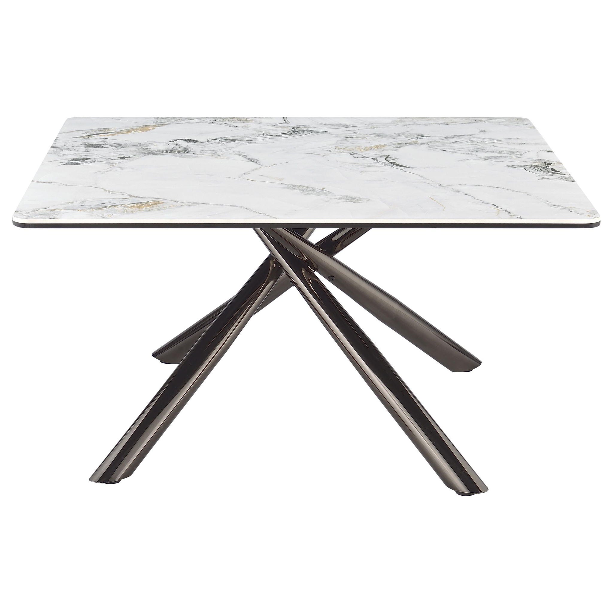 Carvell Square Sintered Stone Top Coffee Table Mirage White - Atlantic Fine Furniture Melbourne FL