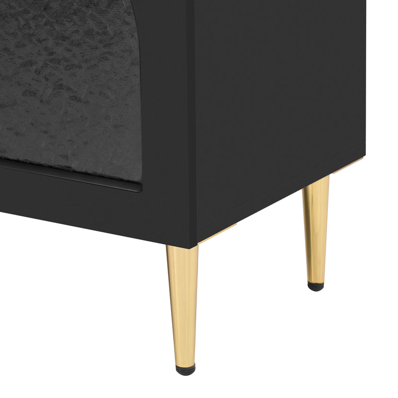 Retro TV Stand With 6 Metal Legs, 2 Cabinets, 4 Drawers And Anti-Tip Device