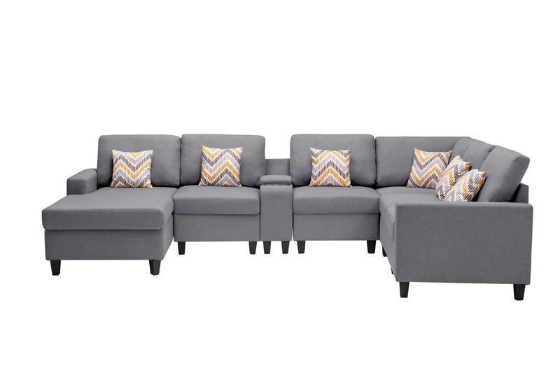 Nolan - 7 Piece Sectional Sofa With Pillows And Interchangeable Legs