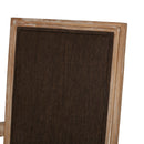 French Country Style Upholstered Dining Chair With Square Backrest