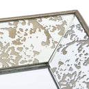 Antique Rectangle Mirror With Floral Accents, Mirrored Display Tray, Hanging Wall Mirror