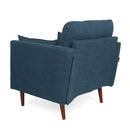 Enchantica - Upholstered Fabric Club Chair With Button Tufted And 2 Accent Pillows
