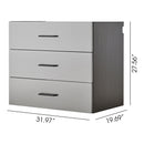 Astro Series - Metal Wall Mounted Base Drawer Storage Cabinet With Soft Closing Features - Metallic Gray