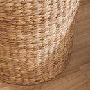 Round Tall Water Hyacinth Woven Wicker Laundry Hamper With Lid - For Clothes, Canvas, Toys And Book Storage With Removable Liner - 15" X 15" X 20" - Natural Brown