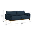 Sofa Wide With Attached Legs - Blue